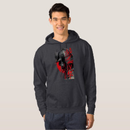 Edgy Samurai Warrior Japanese Ink Art Red Sun  Hoodie