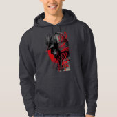 Edgy Samurai Warrior Japanese Ink Art Red Sun  Hoodie (Vorderseite)