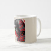 Edgy Samurai Warrior Japanese Ink Red Sun  Kaffeetasse (VorderseiteRechts)