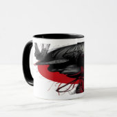 Edgy Samurai Warrior Japanese Ink Red Sun Tasse (Vorderseite Links)