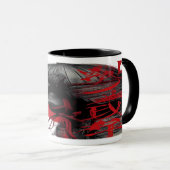 Edgy Samurai Warrior Japanese Ink Red Sun Tasse (VorderseiteRechts)