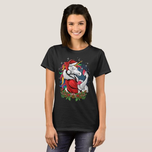 Edgy Santa Unicorn T-Shirt (Vorne ganz)
