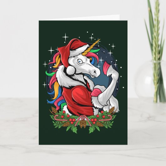 Edgy Santa Unicorn Weihnachten (Vorderseite)