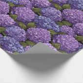 Edgy Serene Hydrangea Flower Wrapping Paper Geschenkpapier (Ecke)