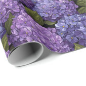 Edgy Serene Hydrangea Flower Wrapping Paper Geschenkpapier (Rolleneckpunkt)