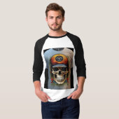 "Edgy Skull and Crossbones Embroided Cap" T-Shirt (Vorne ganz)
