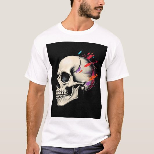Edgy Skull Graphic Men's T - Shirt - kühl und stil (Vorderseite)
