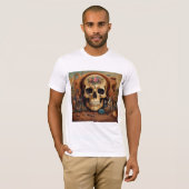 Edgy Skull Head Skeleton Graphic T - Shirt (Vorne ganz)