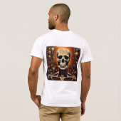 Edgy Skull Head Skeleton Graphic T - Shirt (Schwarz voll)