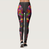Edgy Skull Pattern | Colorful Skulls on Black Leggings (Rückseite)