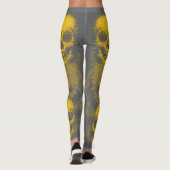 Edgy Skull Pattern | Yellow and Grey Leggings (Rückseite)