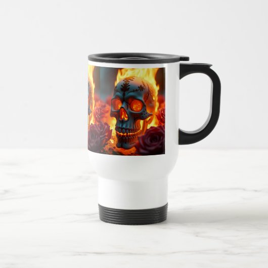 Edgy Skull Thermal Tasse - Rose & Brandtränke (Rechts)