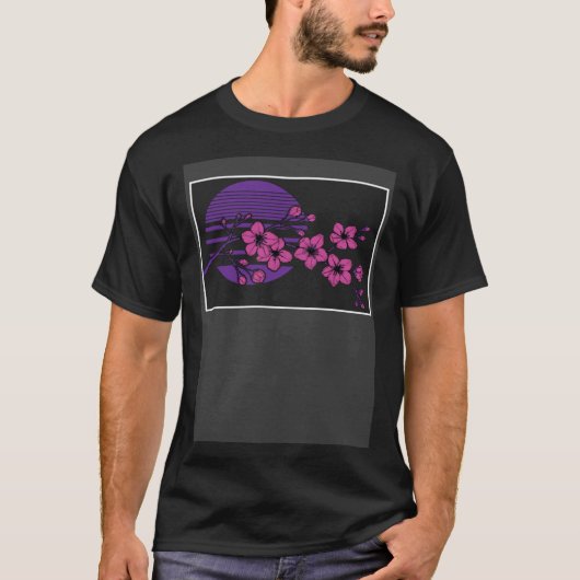 Edgy Soft Grunge Japanese Cherry Blossom Tree Aest T-Shirt (Vorderseite)