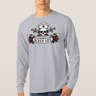 Edgy Tattoo Skull Nurse Scrub Life Iphone Case T-Shirt