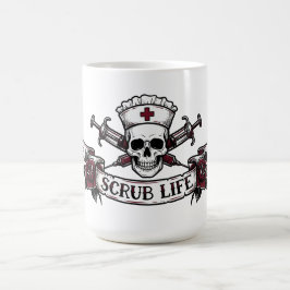 Edgy Tattoo Skull Nurse Scrub Life Kaffeetasse