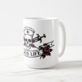 Edgy Tattoo Skull Nurse Scrub Life  Kaffeetasse (VorderseiteRechts)