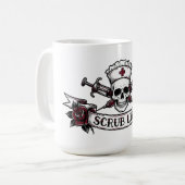 Edgy Tattoo Skull Nurse Scrub Life  Kaffeetasse (Vorderseite Links)