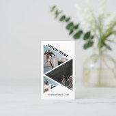 Edgy & Trendy Personal Trainer 3 Foto Black Visitenkarte (Stehend Vorderseite)