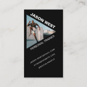 Edgy & Trendy Personal Trainer 3 Foto Black Visitenkarte (Rückseite)