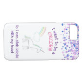 Edgy Unicorn mit Rainbow und Confetti Funny Case-Mate iPhone Hülle (Rückseite (Horizontal))