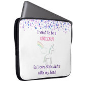 Edgy Unicorn mit Rainbow und Confetti Funny Laptopschutzhülle (Vorne Rechts)