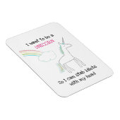 Edgy Unicorn mit Rainbow und Confetti Funny Magnet (Rechte Seite)
