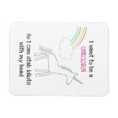 Edgy Unicorn mit Rainbow und Confetti Funny Magnet (Horizontal)