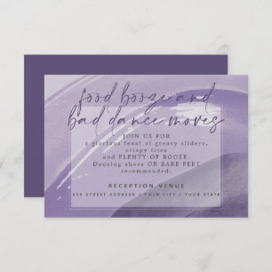 Edgy Watercolor Stroke Plum Empfang Einladung