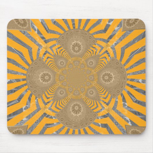 Edgy Zebra Elegante: Eine goldene gelbe Printwerbu Mousepad (Vorne)