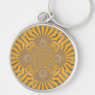 Edgy Zebra Elegante: Eine goldene gelbe Printwerbu Schlüsselanhänger
