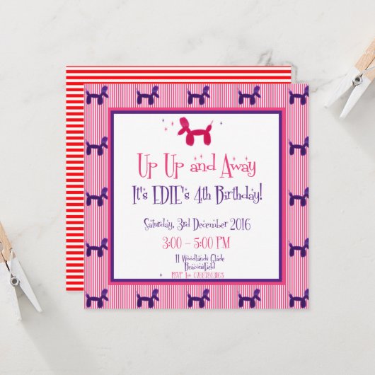 Edie 4. Geburtstag Karte (Vorderseite/Rückseite Beispiel)