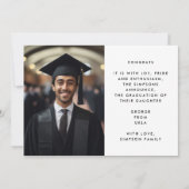 Edierbare Bold Script Grad Absolvent Zwei Foto Ankündigung (Rückseite)