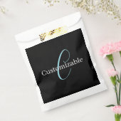 Edierbare kursive Schriftmonogramm Schwarz Blau We Geschenktütchen (Versiegelt)