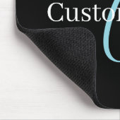 Edierbare kursive Schriftmonogramm Schwarz Blau We Mousepad (Ecke)