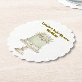 Edierbare Vintage-Neutrale Babyparty Untersetzer (angewinkelt)