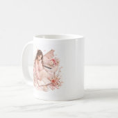 Edierbare weiche rosa Klavier-Blumen-Tasse Kaffeetasse (Vorderseite Links)