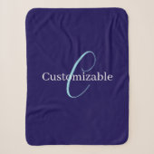 Edierbares Kursiv-Schrift-Monogramm Purpurblau Sherpadecke (Vorderseite)