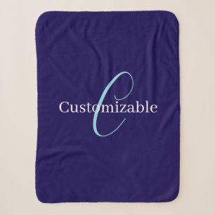 Edierbares Kursiv-Schrift-Monogramm Purpurblau Sherpadecke
