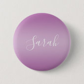 Edierbares Soft Mauve Ombre & Weiß-Text-Skript  Button (Vorderseite)