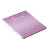 Edierbares Soft Mauve Ombre & Weiß-Text-Skript Notizblock (angewinkelt)