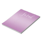 Edierbares Soft Mauve Ombre & Weiß-Text-Skript Notizblock (Rotiert)