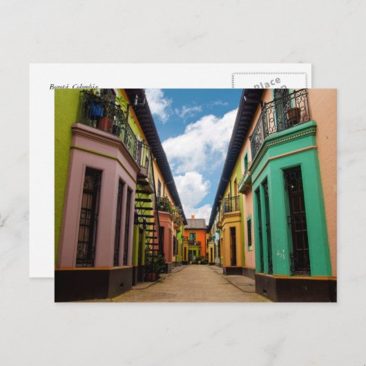 Edificios coloridos históricos postkarte (Vorne/Hinten)