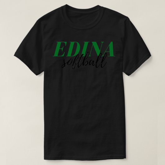 EDINA Softball Green Amp Black Text Graphic T-Shirt (Design vorne)
