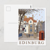 Edinburg Scotland Travel Illustration Postkarte (Vorne/Hinten)