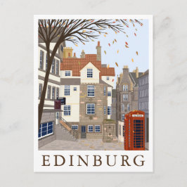 Edinburg Scotland Travel Illustration Postkarte