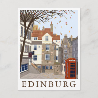 Edinburg Scotland Travel Illustration Postkarte
