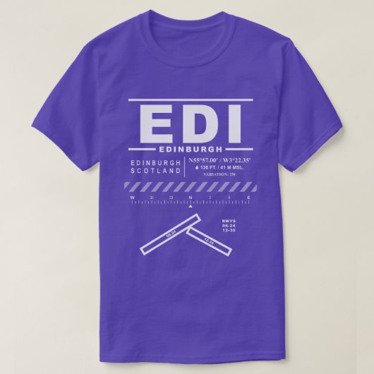 Edinburgh Airport EDI Tee Shirt (Design vorne)