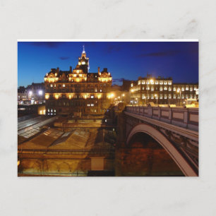 Edinburgh bei Nacht Postkarte