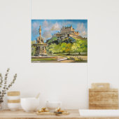 Edinburgh Burg Ölgemälde Gordon Bruce Art Poster (Küche)