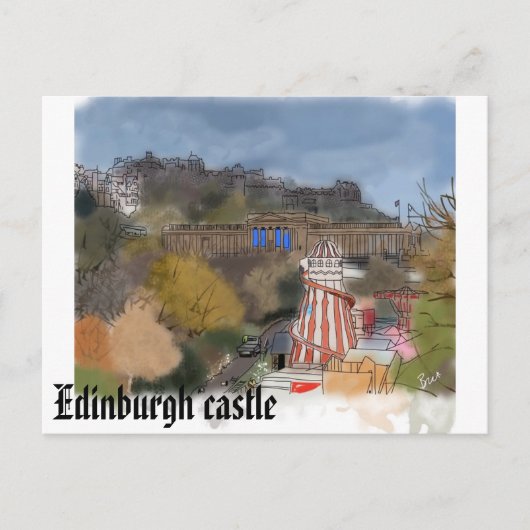 Edinburgh Burg Postkarte (Vorderseite)